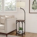 Hastings Home Hastings Home 2 Tier Round End Table Floor Lamp with USB Port 444414HHL